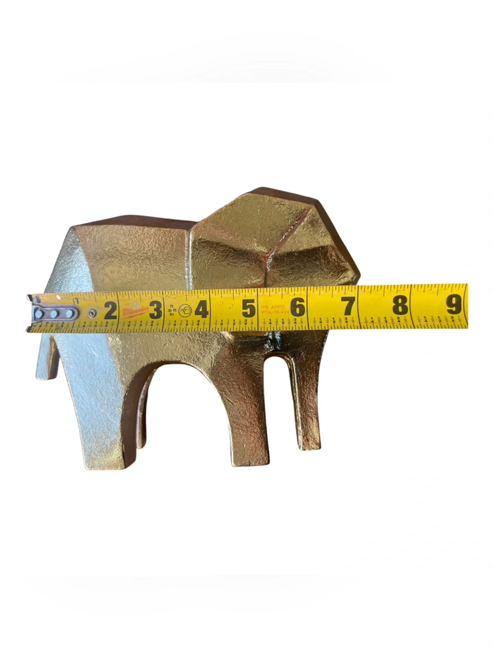 Project 62 Gold Metal Geometric Elephant Statues - Set of 2